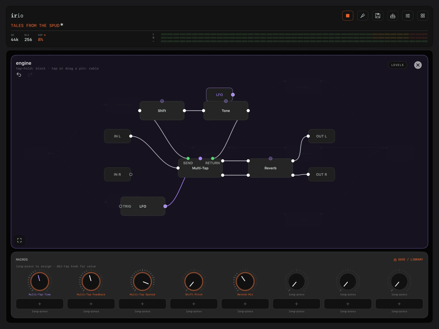The engine builder canvas