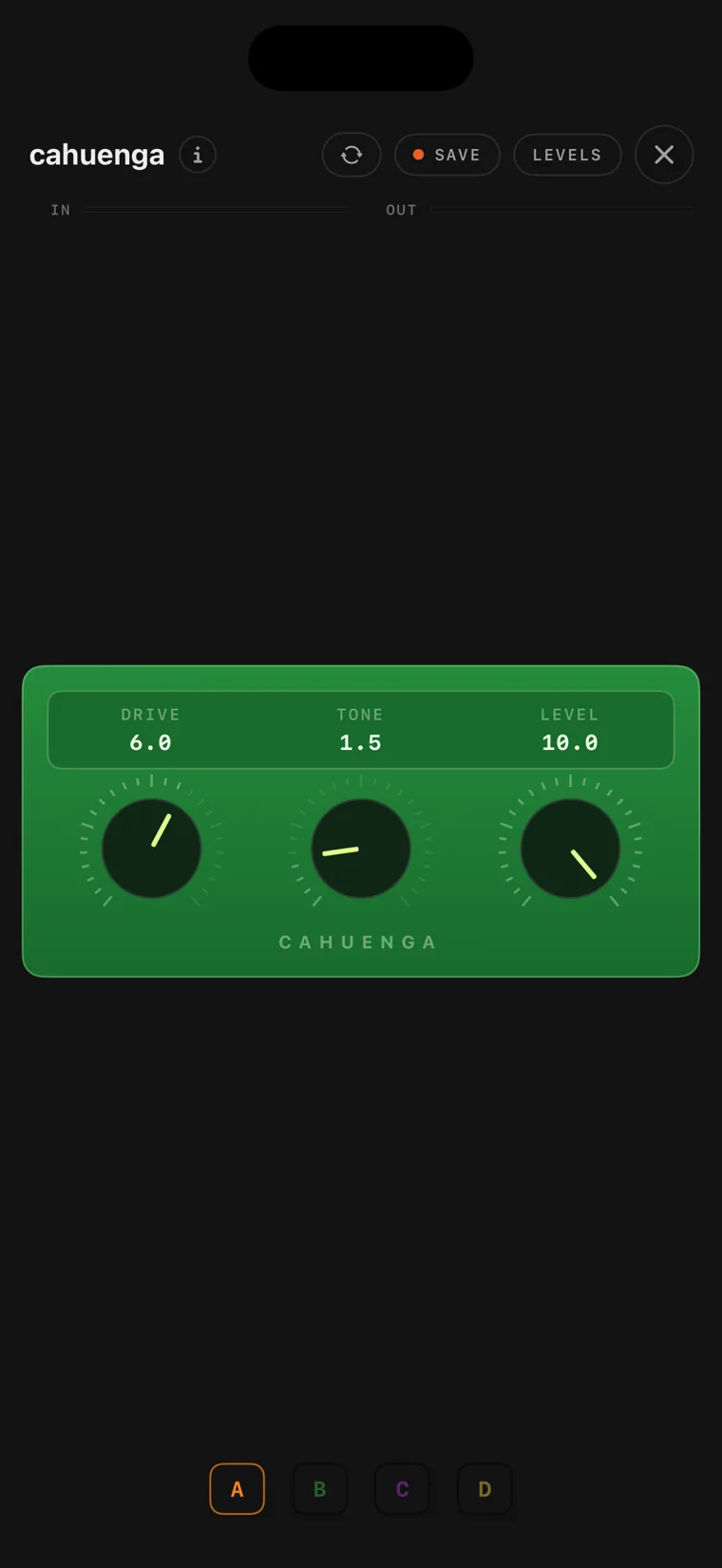 The cahuenga drive console on iPhone.