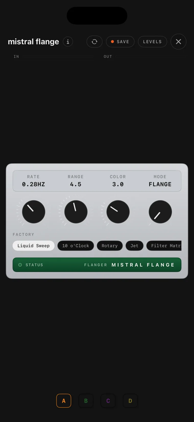 The mistral flange console on iPhone.